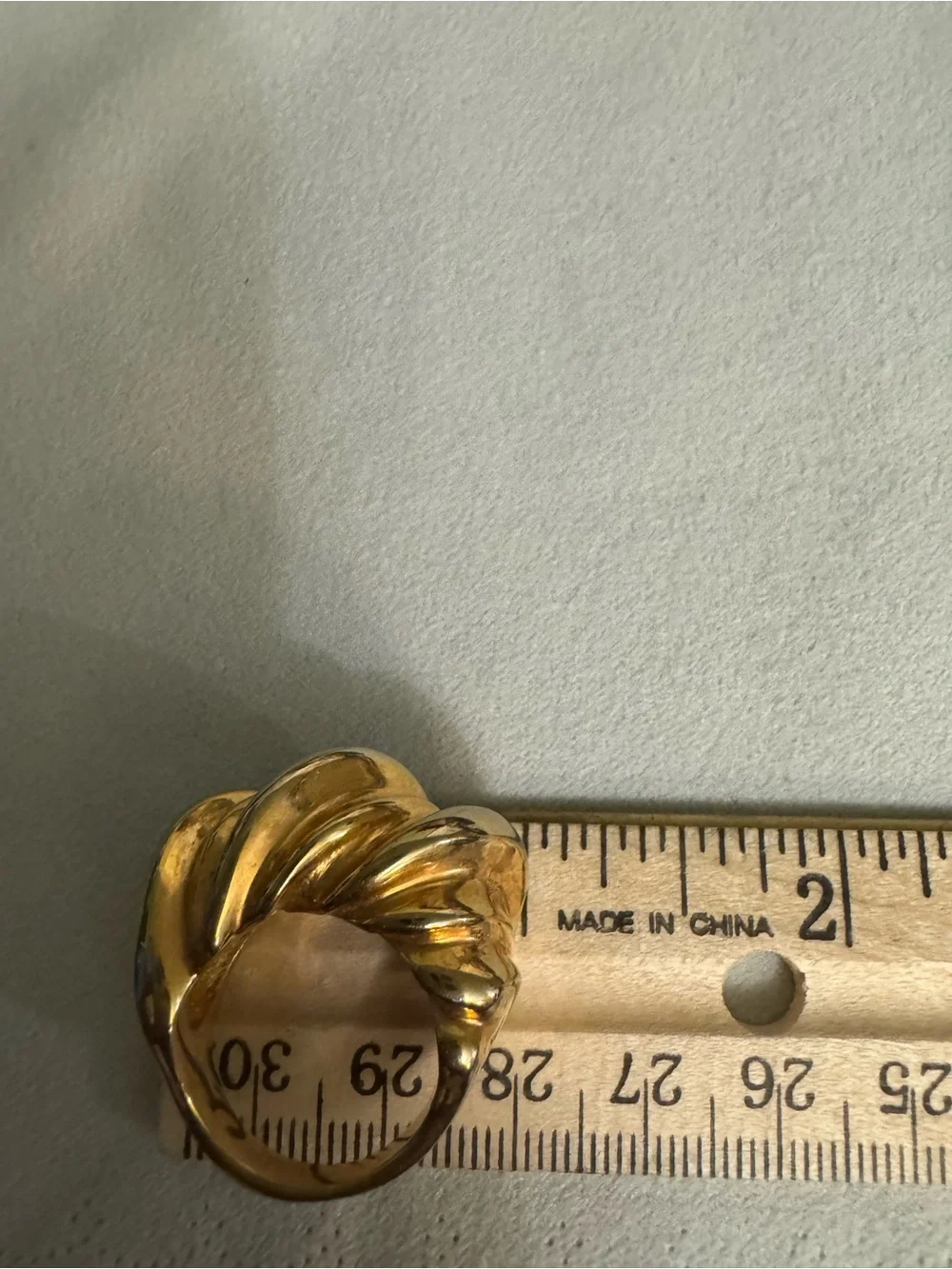 Gold Tone Stainless Steel Twisted Dome Women's Ring 6.5